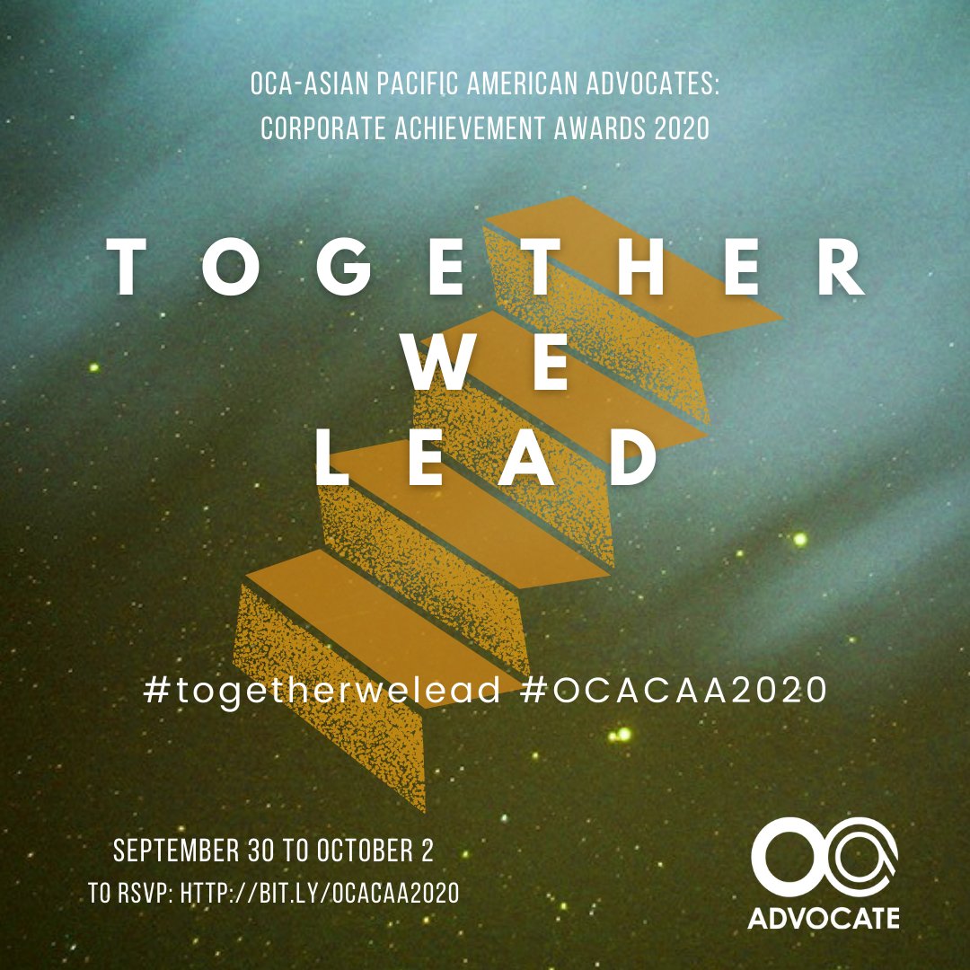 OCANational's tweet photo. Remember to Save the Date for #OCACAA2020: Together We Lead from 9/30 to 10/30. The panels and awards ceremony will be virtual. #togetherwelead @AARP @McDonalds @TMobile @UPS @Walmart @WellsFargo @JoanneTheLola https://t.co/iTU3g6QIEc