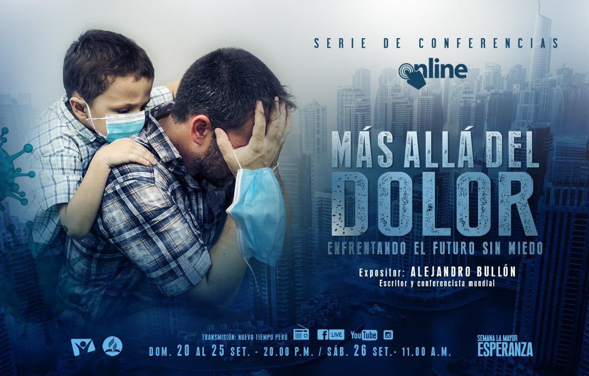 Pr_Bailon's tweet photo. ¡No tengas miedo! Aún puedes vencer la incertidumbre y el dolor. 
Conéctate a la serie de conferencias: #MásAlláDelDolor de @alejandrobullon por @NuevoTiempoPeru. 
Una serie que puede cambiar tu vida para siempre. https://t.co/jfKag4ntNF