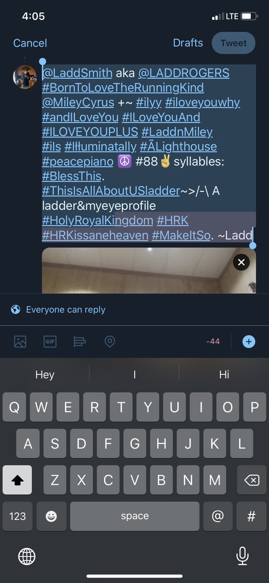 HolyRoyalKing's tweet photo. ... #ILOVEYOUPLUS #LaddnMiley 
#iIs #Iłłuminatally #ÃLighthouse #peacepiano ☮️ #88✌️syllables: #BlessThis. #ThisIsAllAboutUSladder~>/-\ A ladder&amp;myeyeprofile 
#HolyRoyalKingdom #HRK #HRKissaneheaven #MakeItSo. ~Ladd @soupumbrella @SongGeeks @HolyRoyalKing @LaddSmith https://t.co/0xb1S5Z7En