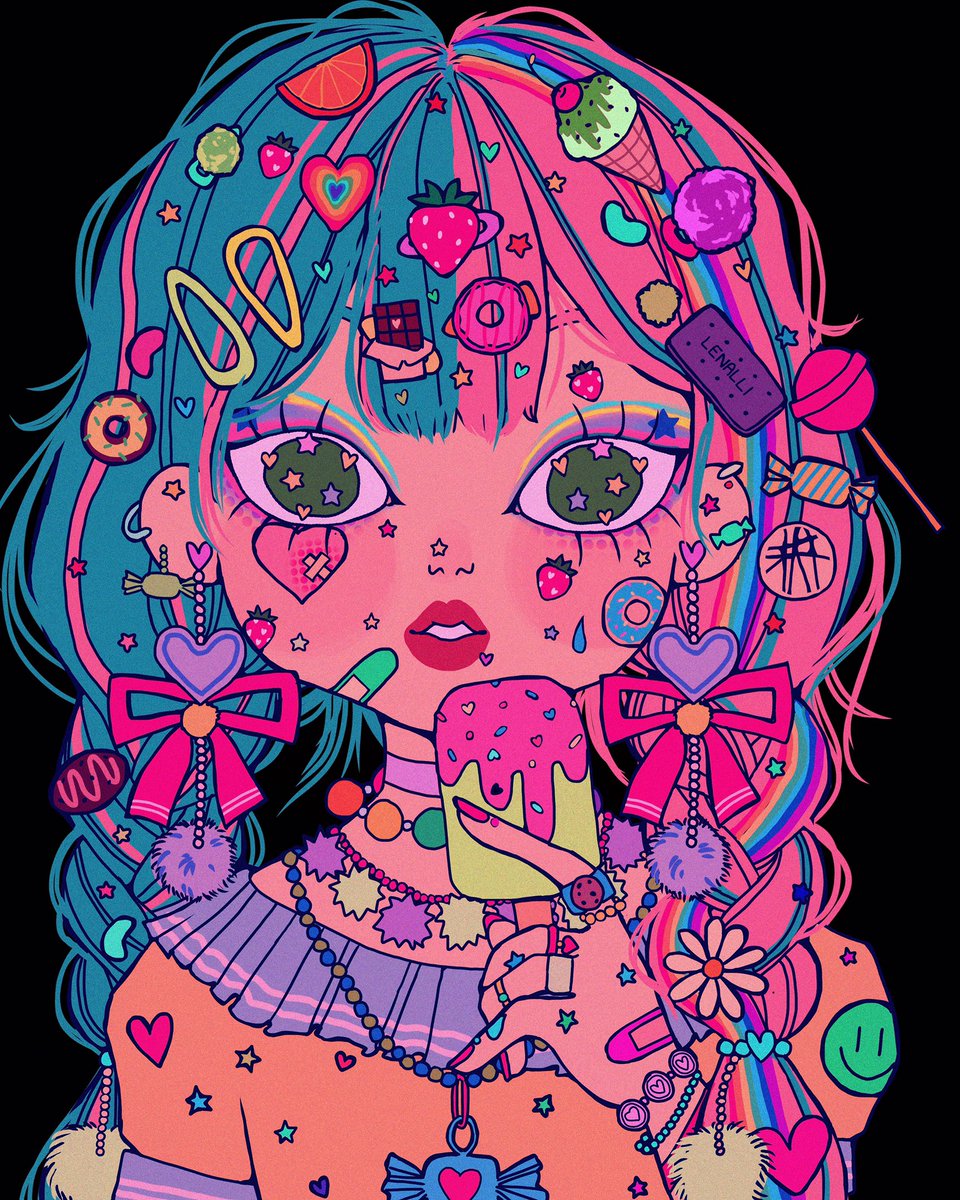 777lenalli's tweet photo. might as well hop on this! 
hey i'm asia, i'm an 18 yr old british biracial artist who's in love with bright colours 💖🌈 #drawingwhileblack https://t.co/aqQNHpr69Q