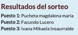 PracticaC's tweet photo. Estos son los ganadores del sorteo. Los estaremos contactando a los ganadores. Muchas gracias por participar. https://t.co/DGFE5rhxjB