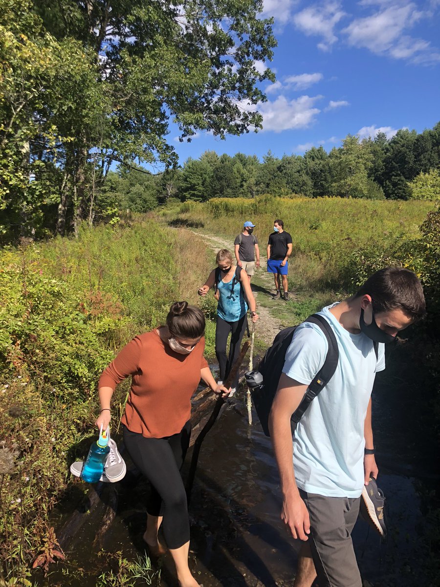 justinstweets's tweet photo. Here is a picture from our hike to the Spruce Hole Bog in Durham NH!  This kettle hole bog was formed by a glacier and is the only one of its kind in Southern NH.  Due to the low nutrients in the bog it is home to bug eating plants such as Venus fly traps! #aquaeco2020 https://t.co/pBeBIWjvxY