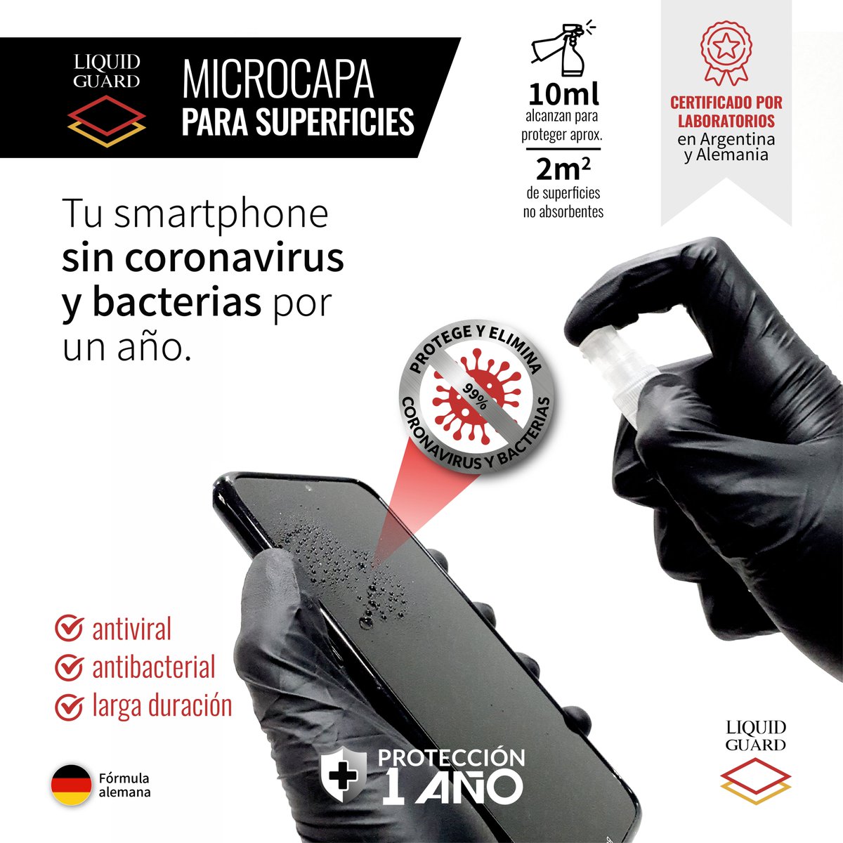 Con una sola aplicación, Liquid Guard ofrece la máxima protección antiviral 🛡 para tu 📲 las 24 horas y los 365 días del año o 40.000 lavados.

Descubrí más en proteccionliquidguard.com

#liquidguard #antivirus #coronavirus #covid #antibacterial