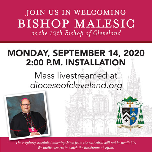 DIOCESEofCLE's tweet photo. Today we pray for @BishopMalesic as he will be installed as the 12th Bishop of Cleveland tomorrow. Watch live at https://t.co/gT1CTeNCtW.  Through the generosity of the @SOCHealthSystem we are able to provide this livestream to our followers. https://t.co/ISz3pLd6tR