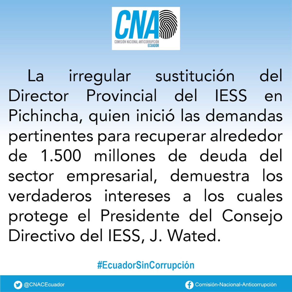CNACEcuador's tweet photo. Los verdaderos intereses a los cuales protege el Presidente del @IESSec ⤵️ https://t.co/CJiy613C6c