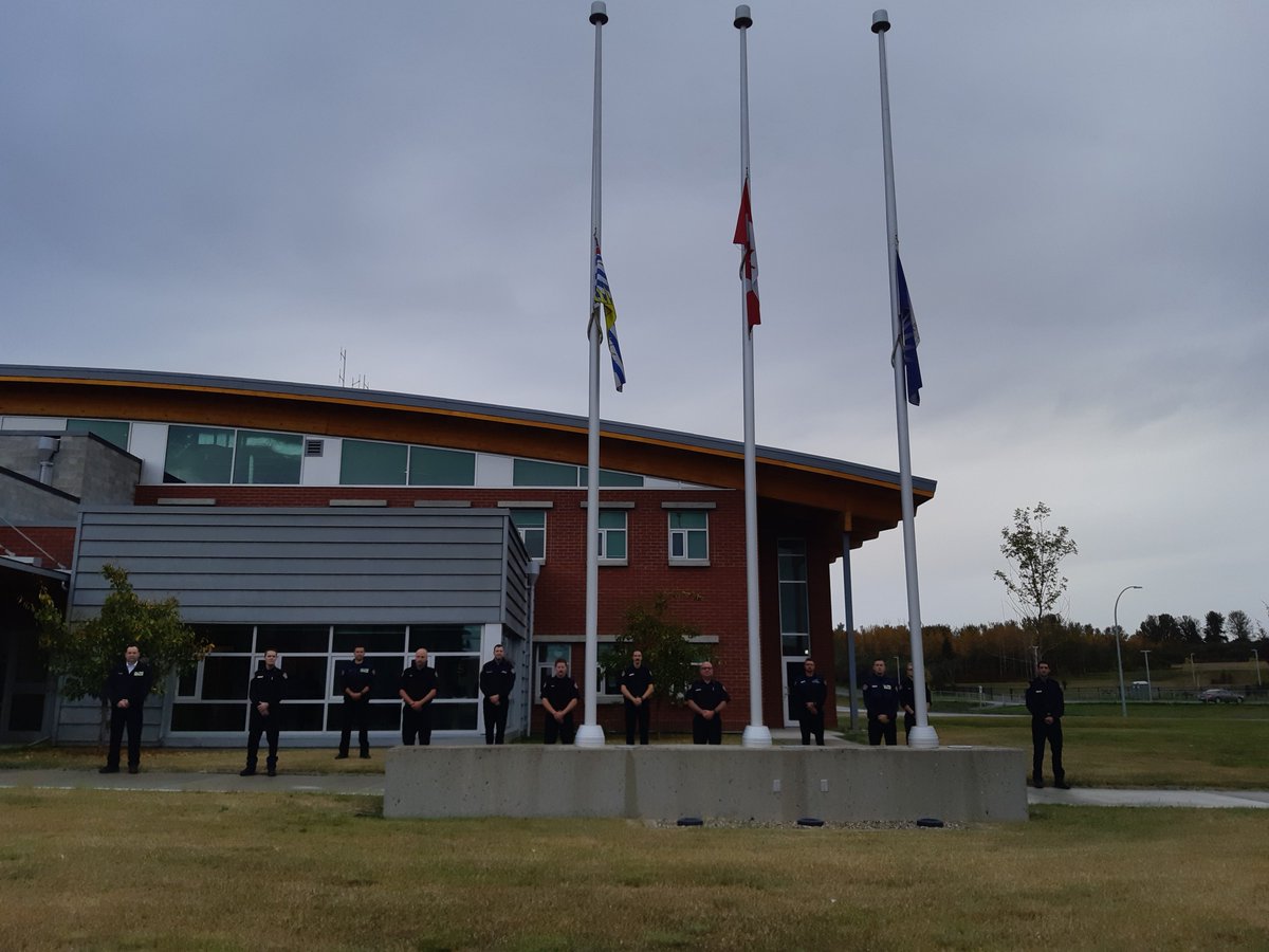 The Fort St John Firefighters took a moment of silence to respect those lives lost at 9/11. We will never forget.