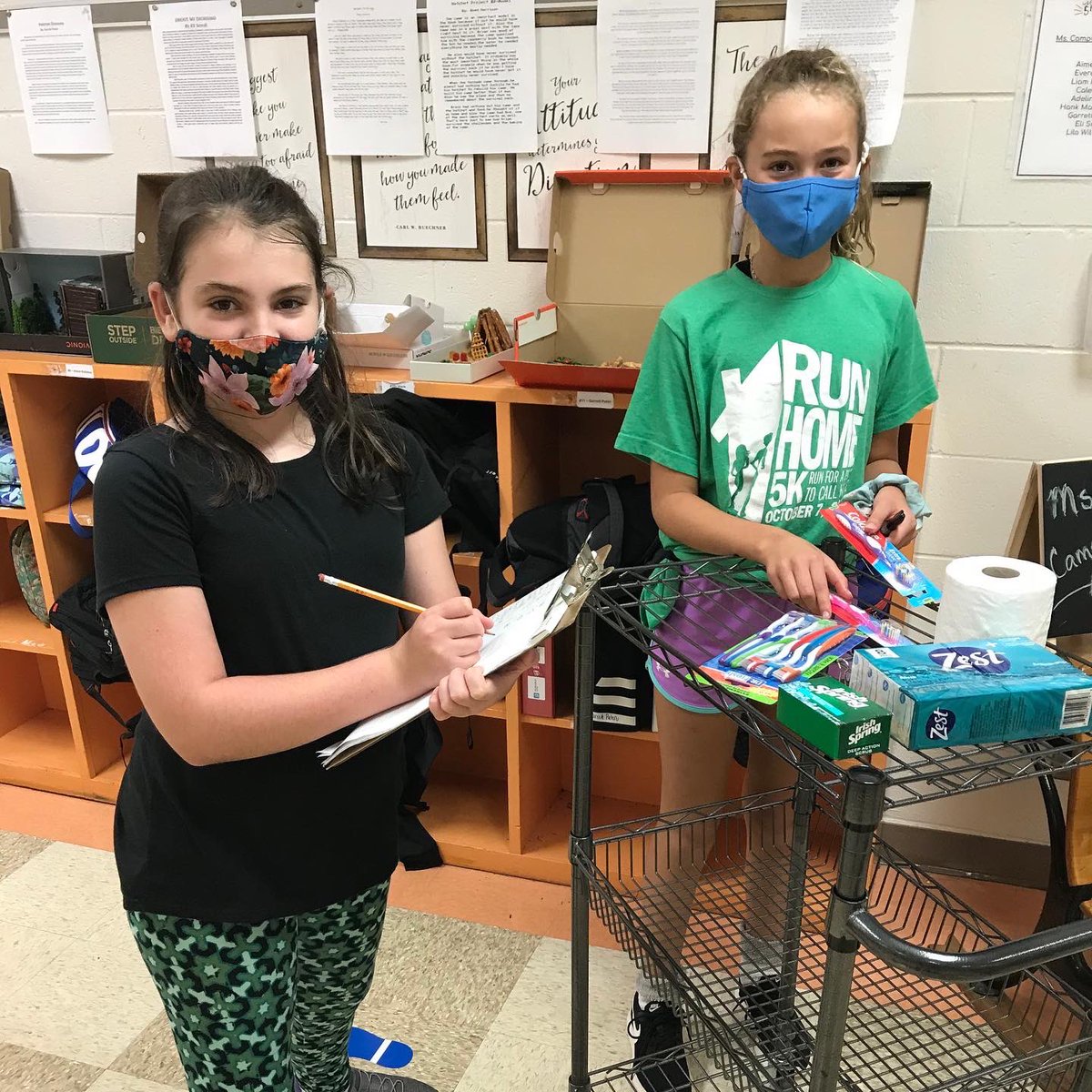 OconeeCoSchools's tweet photo. Five 5th grade students at @oces_chiefs organized a week-long event to help those affected by Tropical Storm Marco &amp; Hurricane Laura. Students wore a certain color each day &amp; donated first aid essentials, water bottles, canned food, blankets, clothing &amp; shoes. Way to go! 💙💙💙 https://t.co/mTY3vss9k7