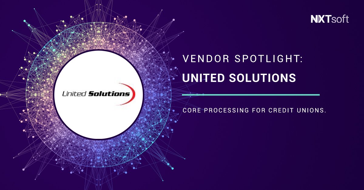 NXTsoft's tweet photo. Vendor Spotlight: United Solutions specializes in core processing for credit unions! Are you interested in learning more? They will be at #WhatsNXT2020 on Sept. 17! Register now 👉 https://t.co/KVzs0GKesf #CoreProcessing #CreditUnions https://t.co/31PScmDZpd