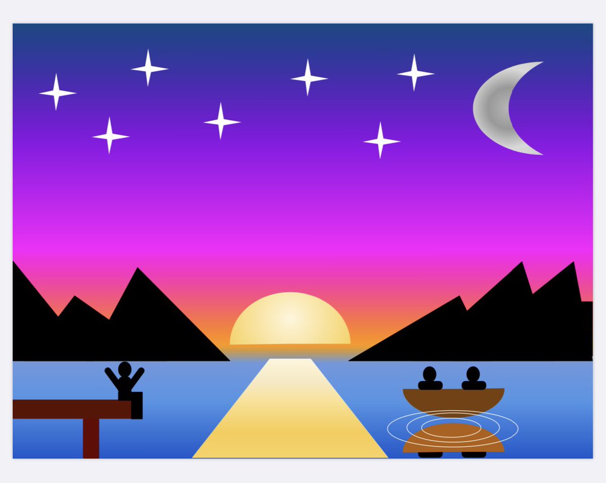 SingerinSixth's tweet photo. So proud of my art/graphic design class. Check out these amazing sunset landscape drawings they created using google draw. @EmSTEAMCVUSD #graphicdesign #googledraw https://t.co/Rd9txIF2He