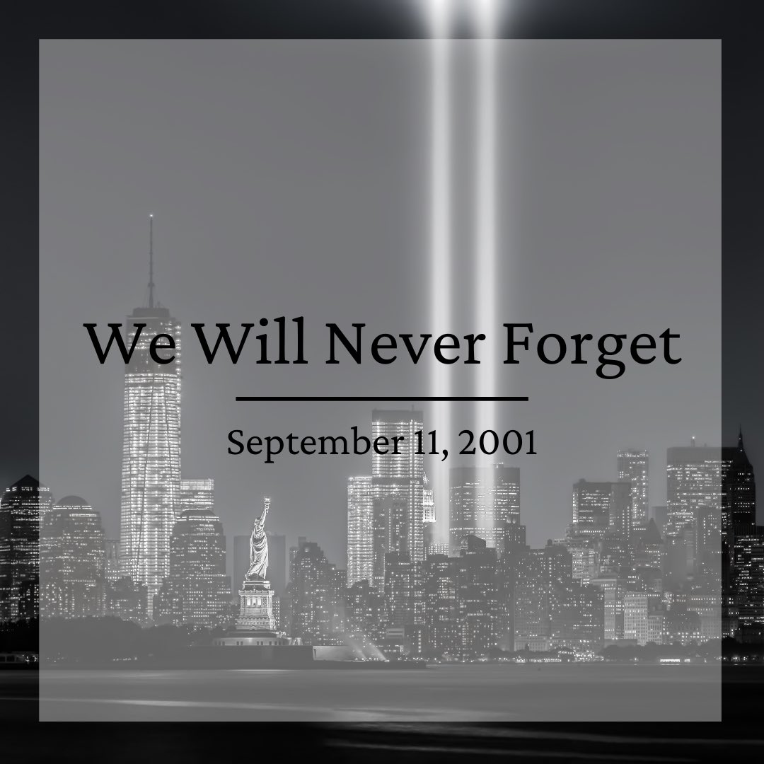 dalerutledge's tweet image. On September 11, 2001, we lost nearly 3,000 innocent lives in the most tragic terrorist attack in American history. 19 years later, we can honor them by remaining united and committed to the well-being of one another. #neverforget