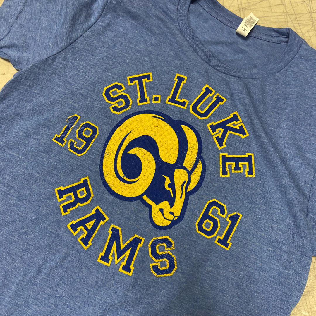 Let us create custom gear for your School. Call us at 317-613-4413 or email sales@distinctimages.net to start your project.
.
.
.
#Rams #StLuke #indy #indiana #indyschool #schoolgear #screenprint #custom