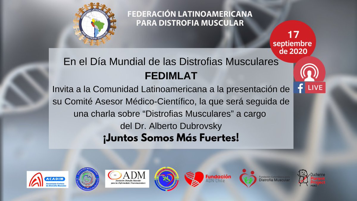 Este 17 de septiembre te invitamos a participar de este gran evento, acompáñanos Vía Facebook Live: facebook.com/fedimlat fedimlat.org Horarios 16:00 Horas de Nicaragua 17:00 Horas de Colombia, Ecuador, México y Perú 18:00 Horas Chile 19:00 Horas de Argentina, Brasil