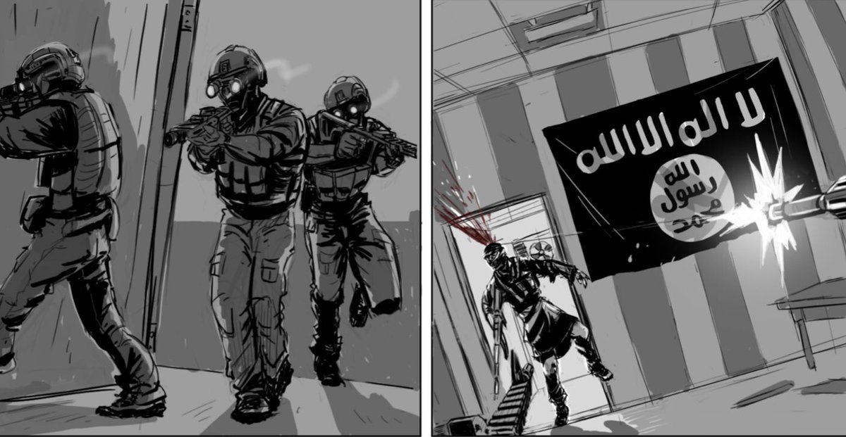 El entonces Sgto 1º Thomas Payne mandaba uno de los equipos de asalto. Tras liberar a parte de los prisioneros el equipo de Thomas acudió al 2º edificio donde había más defensores. En un momento dado un suicida activó su chaleco explosivo cerca de ellos sin herirlos.