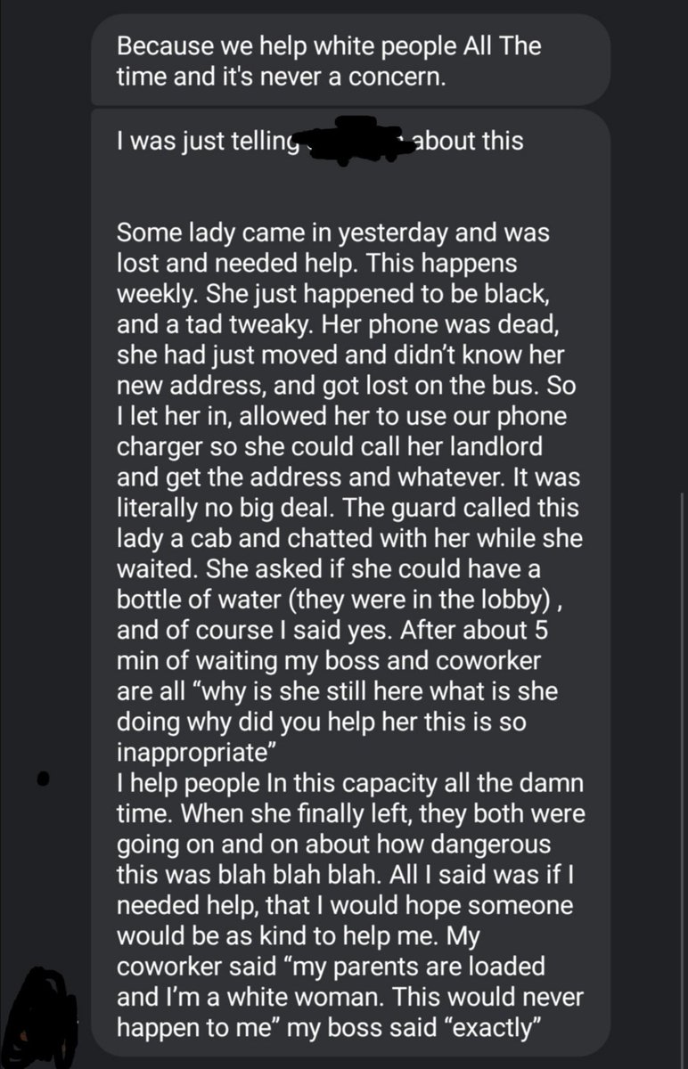 Coreyallan39's tweet photo. What would you do in this situation? They have already tried to go to HR with discrimination concerns with this manager and has gotten nowhere. This is in Edmonton, Alberta. Yes people, this is what white privilege looks like. #wwyd #whiteprivilege https://t.co/Qv2ZoeOykj