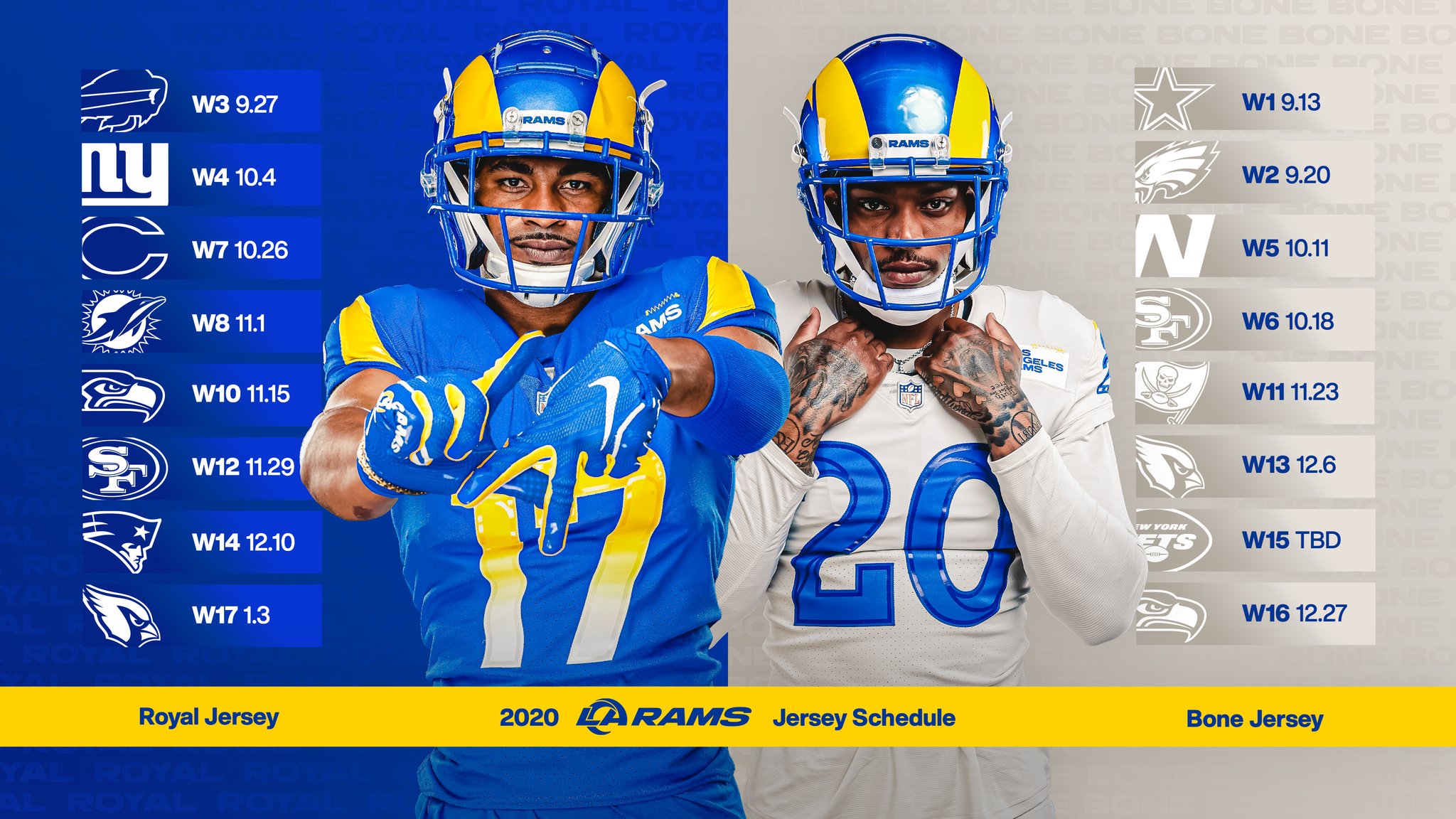 la rams jersey schedule