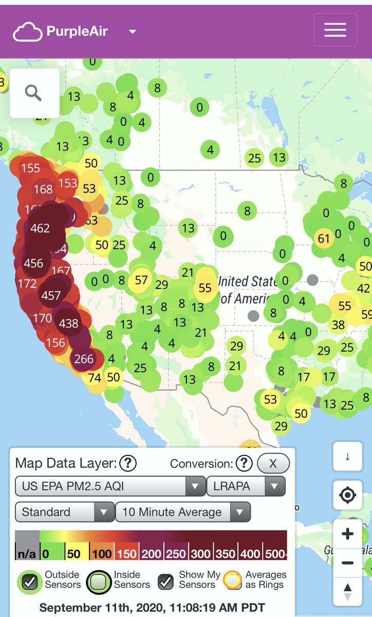 6/ This is especially important in an indoor setting. Initially I was hopeful about outdoor schooling especially in California where we have great weather all year. But the big gotcha is that our entire west coast is filled with smoky air that is too toxic to breathe