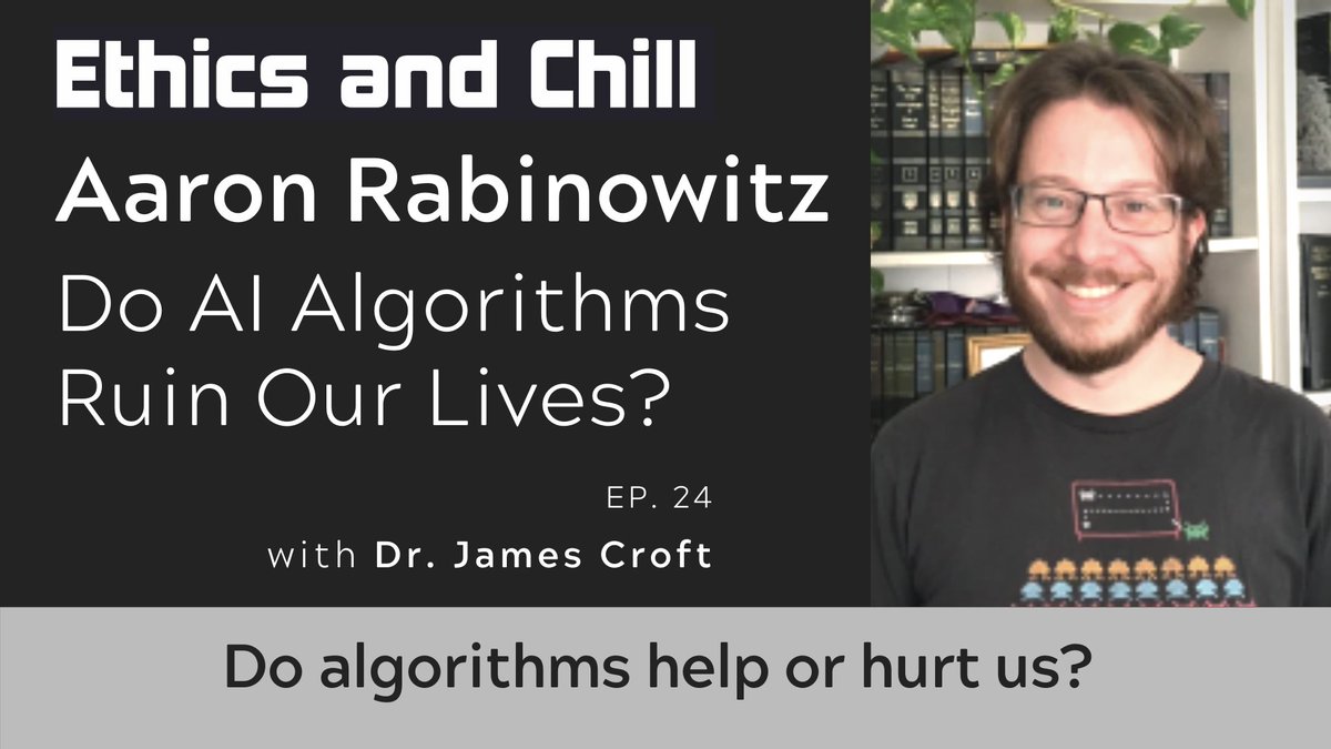 Our latest episode, Do AI Algorithms Ruin Our Lives? with Aaron Rabinowitz, is out now! 

Aaron, host of the <a href="/ETVPod/">@etvpod.bsky.social</a>, joins @CroftSpeaks to talk about the AI algorithms which are ruining our lives!
 
ethicsandchill.org/2020/09/11/epi…
 
#Algorithms #ArtificialIntelligence #BladeRunner