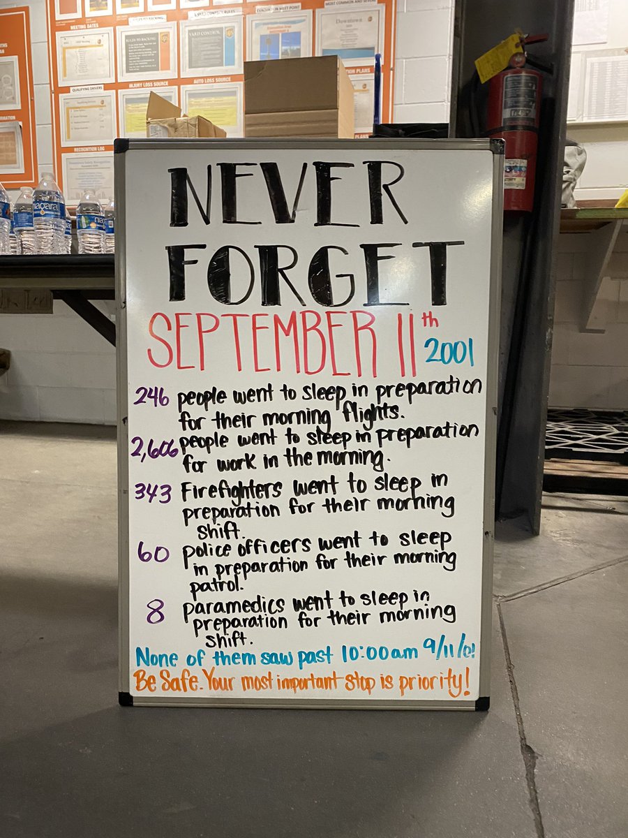 Today in Downtown- Never Forget. Everyday we talk about planning and preparing for the job. Today, our priority is making it home to our most important stop.