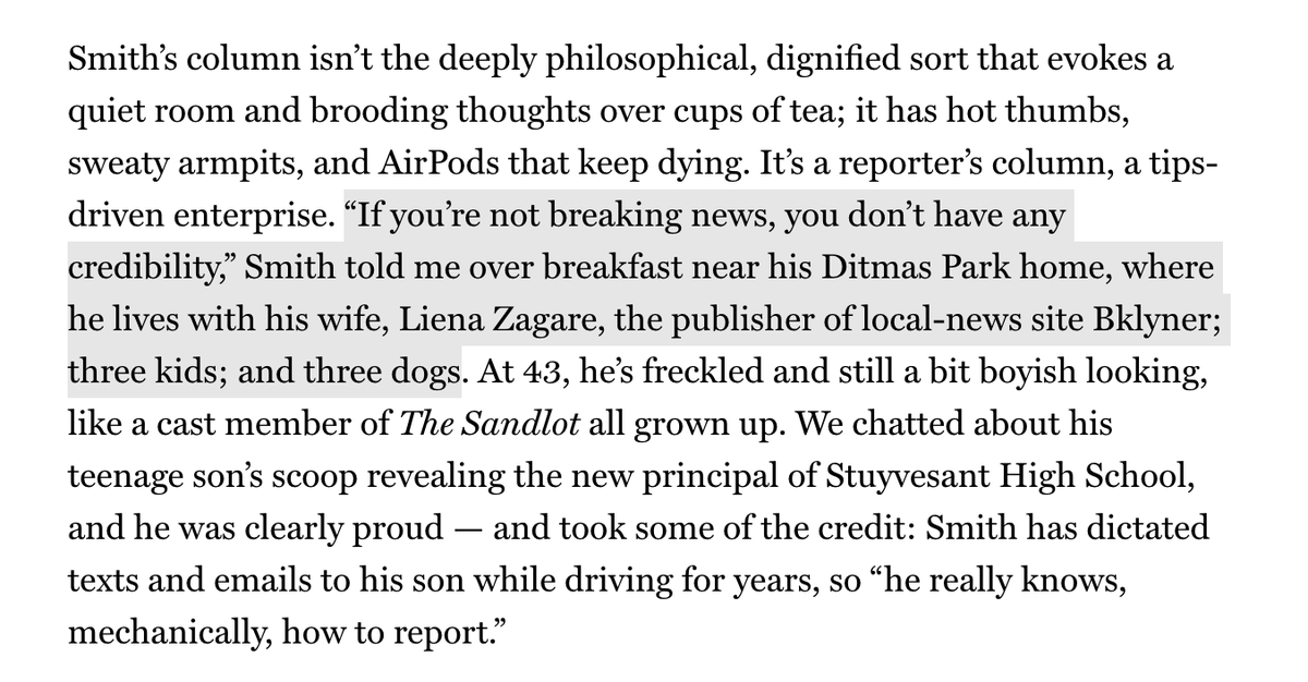 With respect to my colleague  @benyt, some of the best journalists in the industry don't break news and have the most credibility in the business.  https://nymag.com/intelligencer/article/ben-smith-new-york-times-profile.html