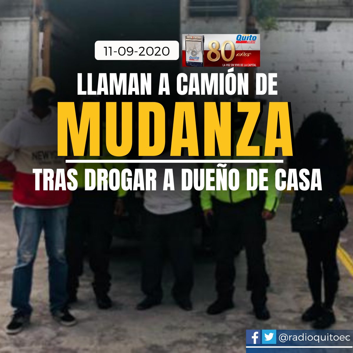 radioquitoec's tweet photo. A un hombre de 51 años le #drogaron con #escopolamina para robarle los enseres de su casa ubicada en el sector de #Chimbacalle, en el sur de #Quito. Por este incidente, tres personas fueron #detenidas para las #investigaciones. https://t.co/WGg3xTkBYU