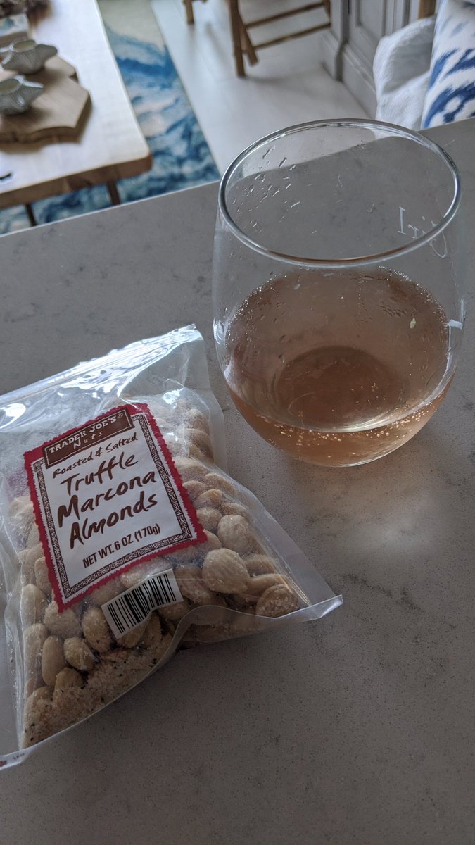 First refill of the evening. Also, these Truffle almonds from Trader Joe's are it tonight. -Heather