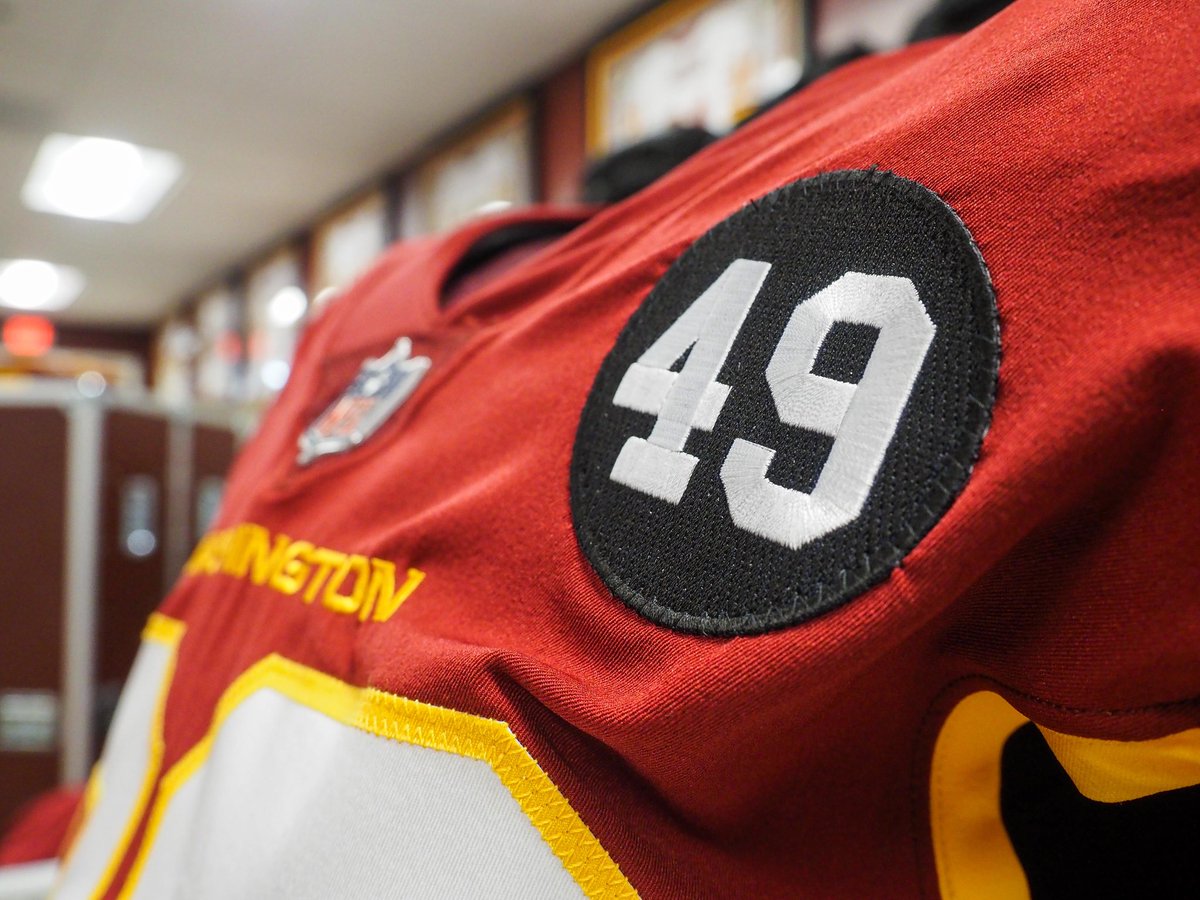 Commanders's tweet photo. On Sunday we will honor the late Bobby Mitchell by wearing a No. 49 patch on our jerseys 🙏 https://t.co/XlgKVAFT5g