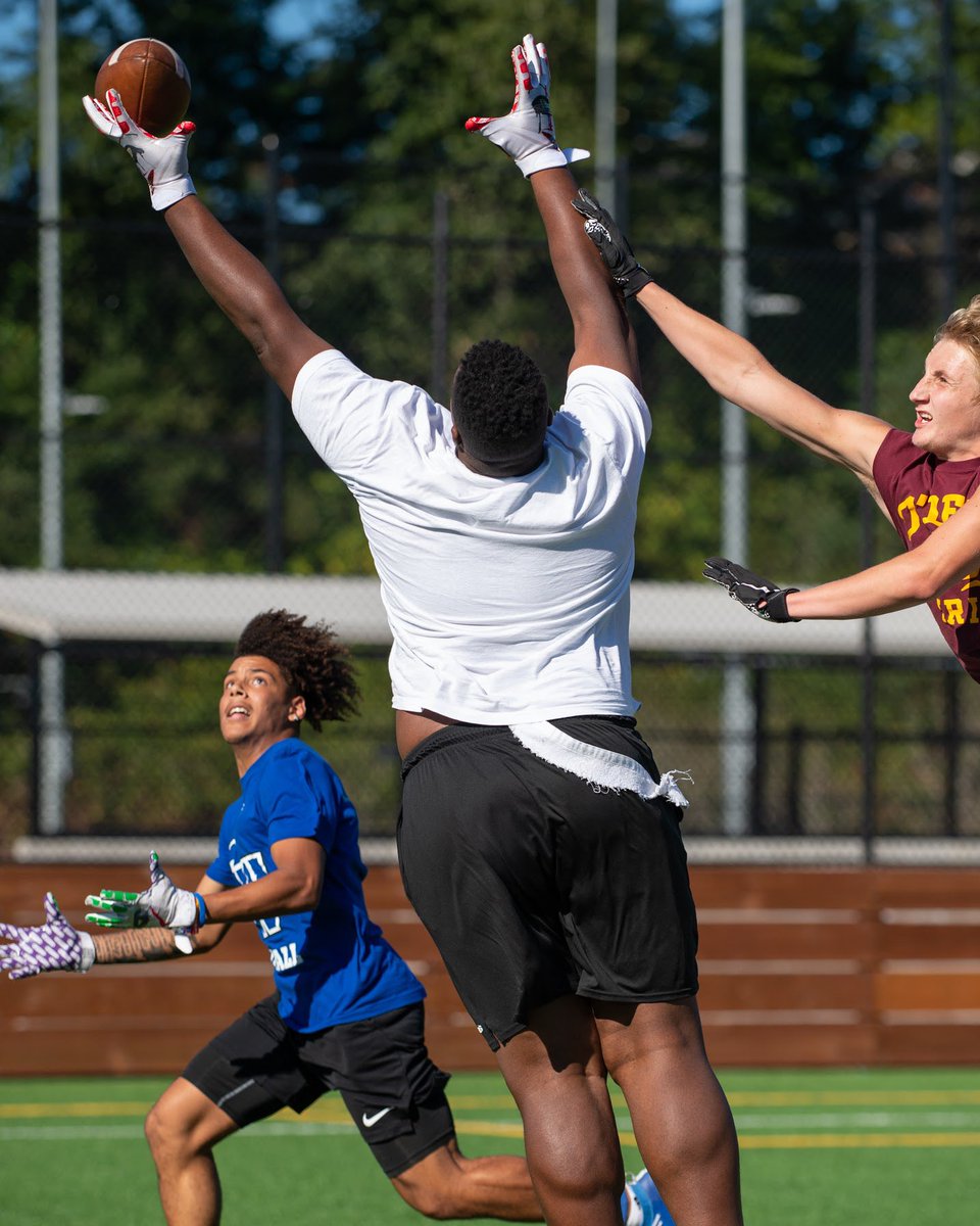 A shoutout to the big guys that can catch! That’s a BIG man with a 1-handed catch😳 Yeah, one’s a RB🤷🏼‍♂️ #football