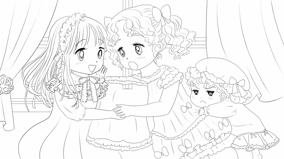昨日描いた絵です(*`ω` *)
恋の魔法とおまじない、おまじないカレンダー11月ペン入れ、昔話「オオカミ男」、ご依頼イラスト5枚目色塗り 
