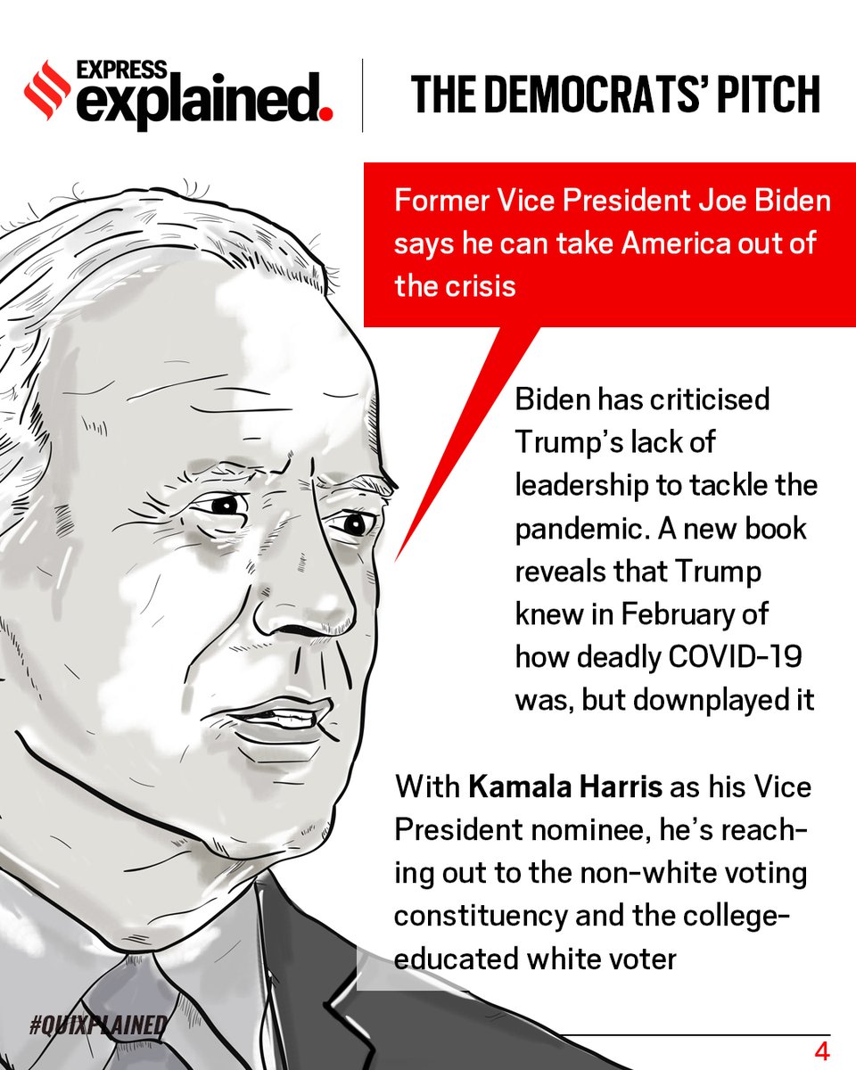Joe Biden is the Democratic presidential nominee. Here's the Democrats' pitch. (4/6) #Quixplained  #ExpressExplained