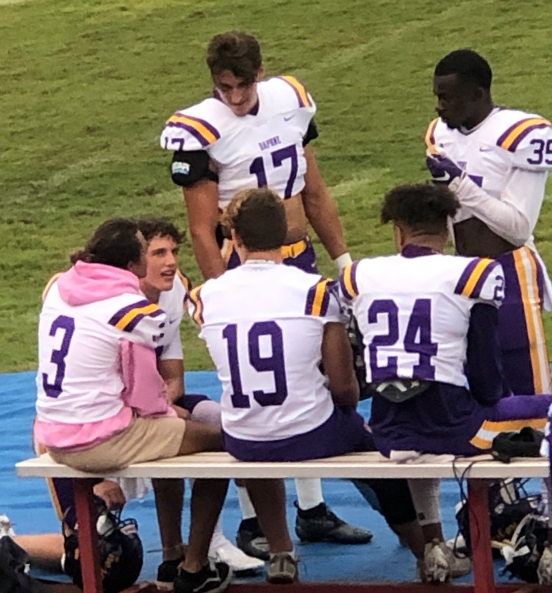 JulieLassere's tweet photo. #3 and #19 being lifted up by their teammates. Both players having sustained injuries in very different ways. This team is united, strong , and bonded.
This is the best of humanity in our youth.
#DaphneStrong
#baldwinproud @DaphneFBTrojans https://t.co/zAtiwgnOC3