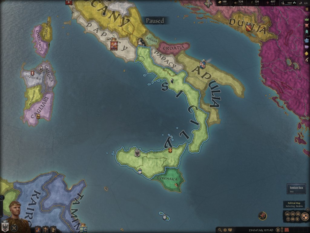 55. But uh oh, look what's happening while I was focused on Naples. First, Croatia launched a holy war against big brother Robert for being a Lollard, and conquered Foggia.