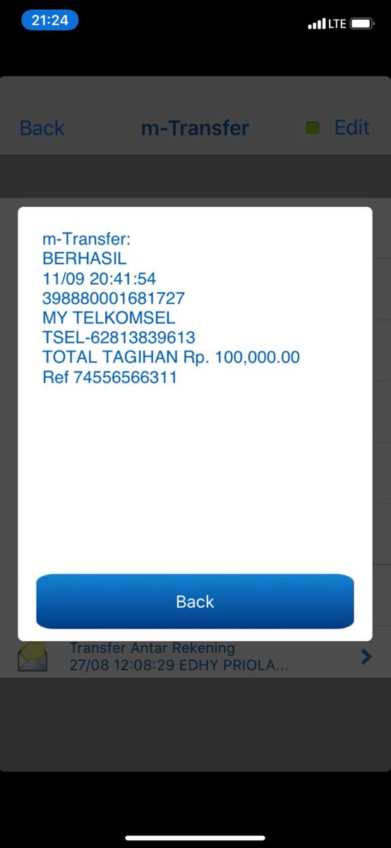 Pagi <a href="/Telkomsel/">Telkomsel</a> semalam sy ada isi pulsa ke no 081383961383 tp tidak berhasil, sedangkan bca sy sudah terpotong