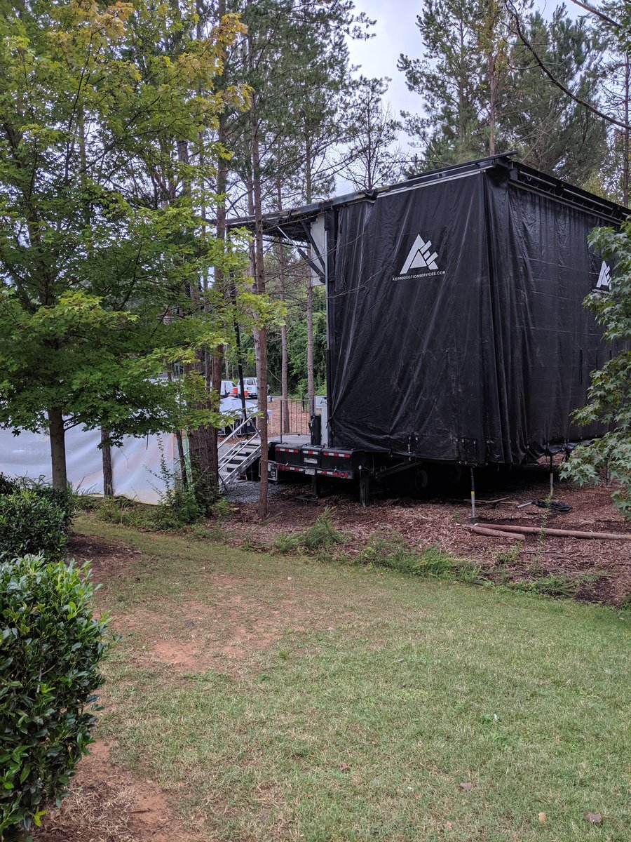 Speaking of children, back to the Youth March. This is last year. In the worst version of Transformers, an 18 Wheeler turned into this sound stage.