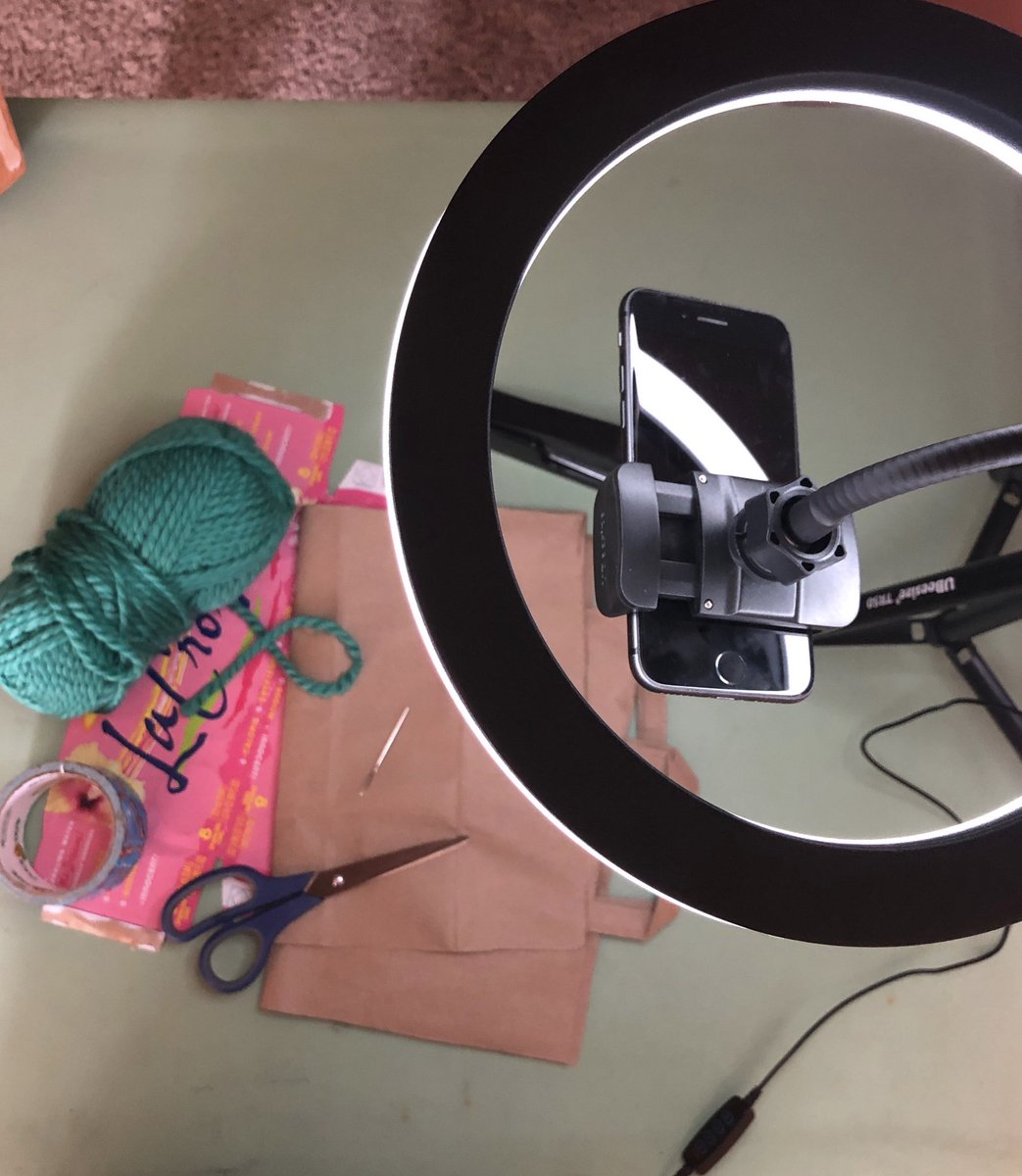 Getting ready to use my home setup to demonstrate how to bind a diy sketchbook with found materials.Making it work!#AACPSBack2Awesome #bettertogetherevenapART