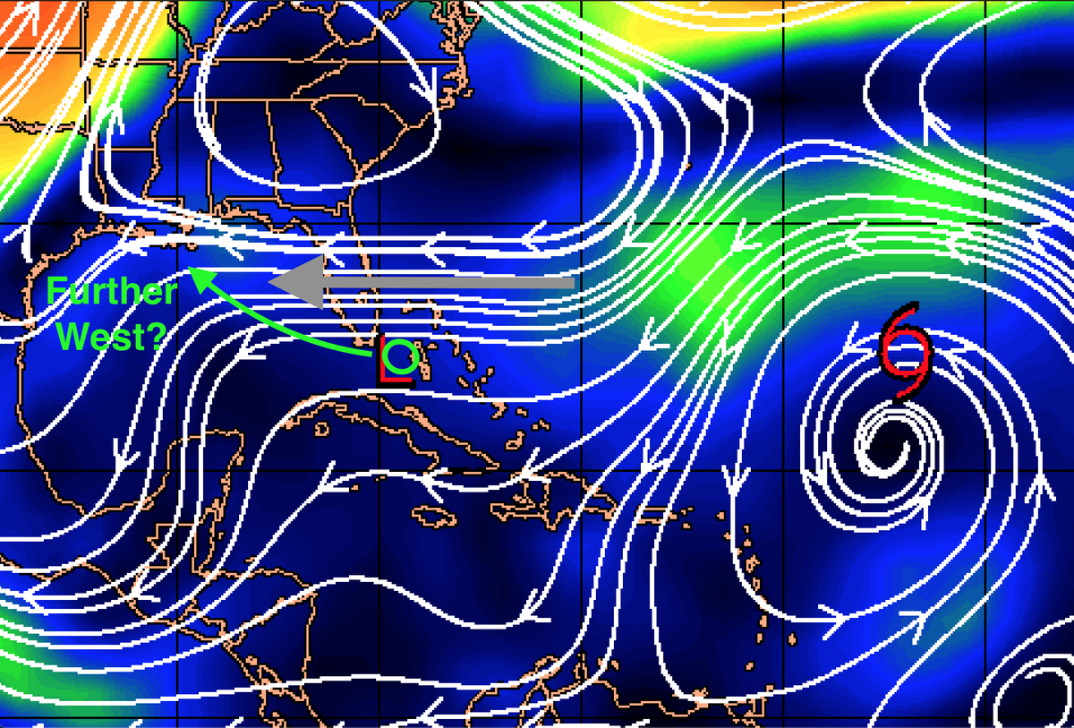 Onto the other frame. We see what would happen if the MLC built an LLC and the other one dissipated. This would lead to less land interaction with Florida and more time over the GOM which as we saw with Laura earlier this year is quite potent. 5/