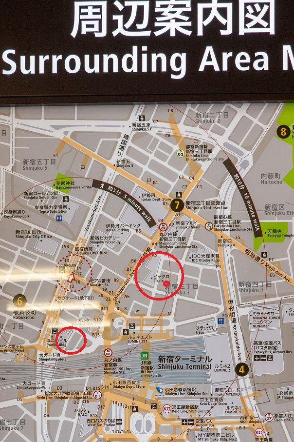 乙城蒼无 Otusiro Aomu 新宿の地下通路とはいえ ビックロは新宿通り地下のメトロ通路の中心でどこからでもアクセスしやすいのに比べ ヤマダは靖国通り地下のサブナード西端にあって 西口方面からは遠回りしないと辿り着けない 大ガードには地下道がない