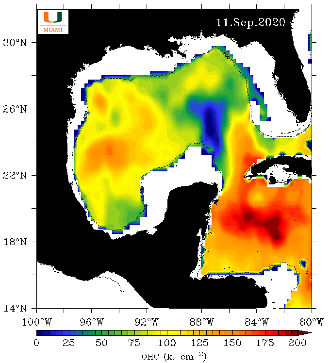 This is a double edged sword as while the GOM harbours SSTs > 30C which is about 1C above average this time of year, the OHC is meagre in the CGOM from Laura + Marco's cold wake in addition to the cold eddy that has been there all year. 6/