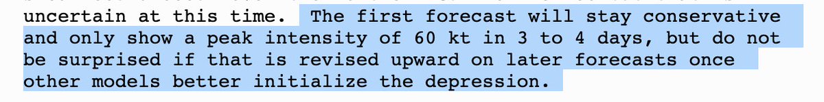 The NHC is already a borderline hurricane at landfall but mentioned that there is increased uncertainty regarding it. As they mentioned below the intensity may be revised upwards in subsequent advisories so a hurricane in the GOM is most definitely not out of the picture. 8/