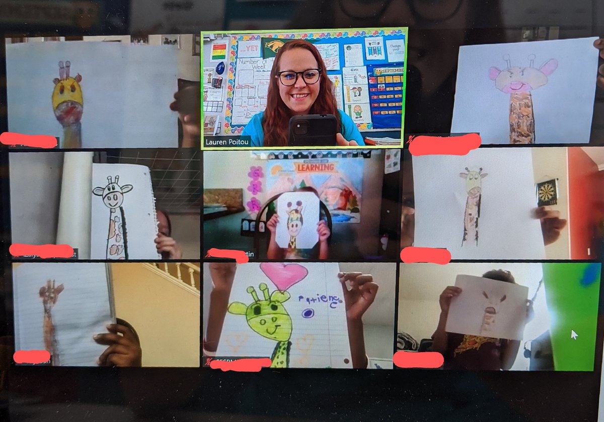 MrsPoitou's tweet photo. Been feeling like we needed a little extra fun in our day. Some of my kiddos joined me after lunch today for a story and directed draw. Had some great growth mindset conversations ❤️ #CESrocks #FirstGradeRocks https://t.co/hcNbY330L4