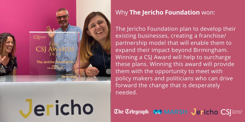 csjthinktank's tweet photo. The Work and Welfare Award was presented to The Jericho Foundation/@JerichoOrg because of their passion for social justice and the values that they stand for:

"Respect, Love, Integrity, Equality and Excellence."

➡️ Find out more here: https://t.co/w97UY5Y8Fz https://t.co/5cl4PkI9Fh