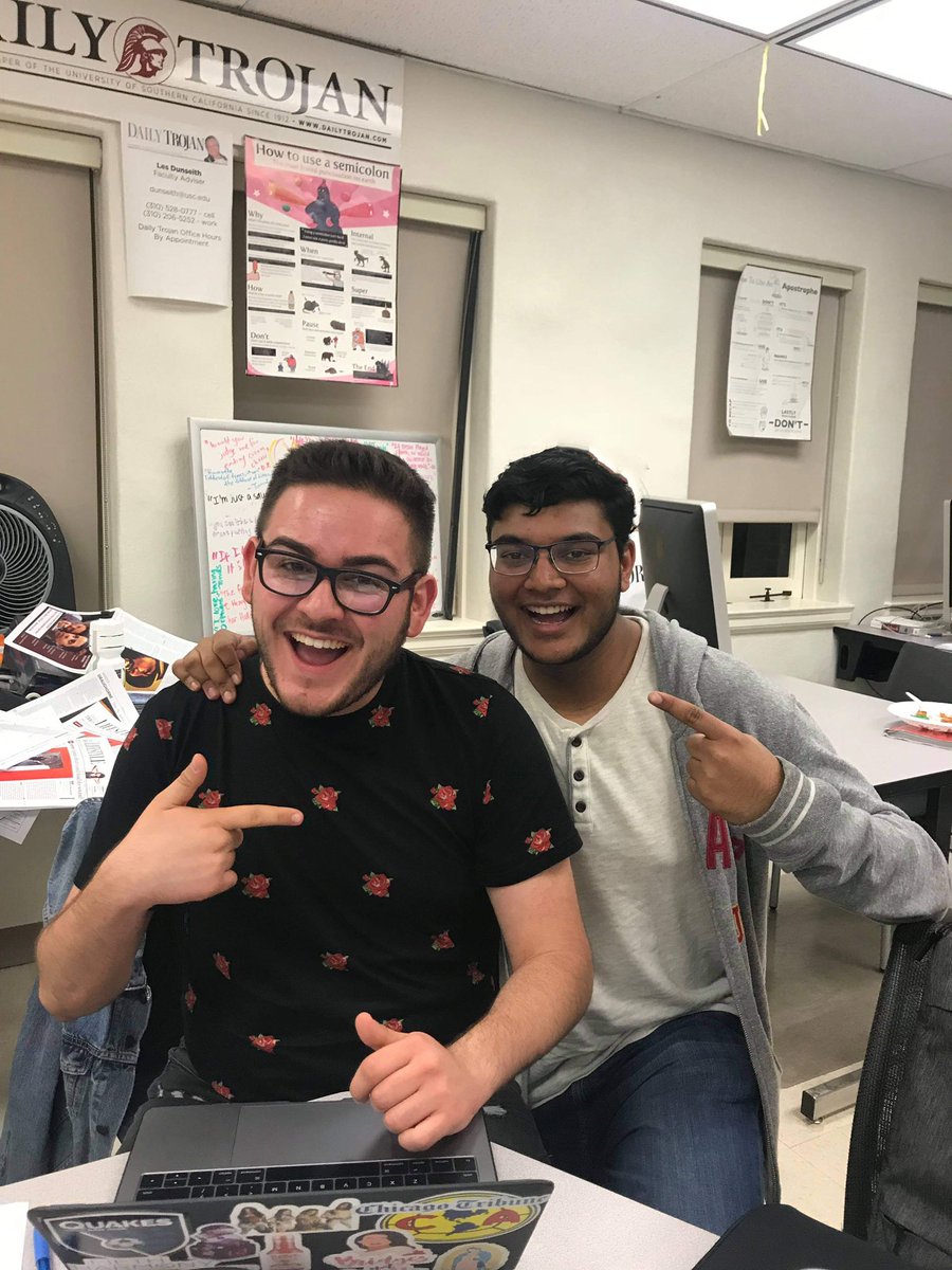 Karan and I had a joking feud about girl groups. I loved Fifth Harmony and he was obsessed with TLC. 

Ignore the typos, but we sent this “press release” to the Daily Trojan newsroom to set the record straight about our friendship 😂❤️