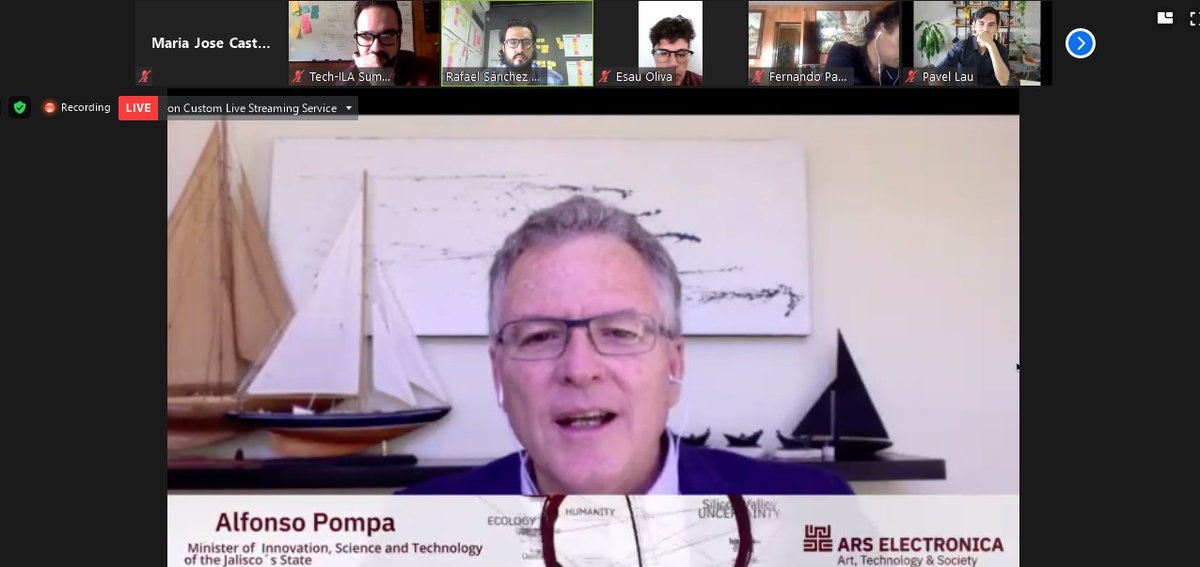 Mjcastelazo's tweet image. @InnovacionJal Presente durante el #TecHilaSummit  en el marco de #ArsElectronica2020 
Con la Bienvenida del secretario @AlfonsoPompaP  a 40 jóvenes que buscan soluciones de futuro.