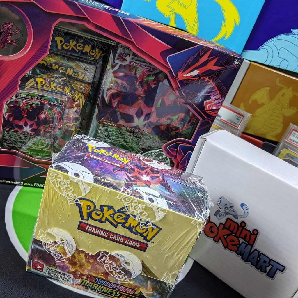GreenWitEVIL's tweet photo. It's about to go DOWN! 

#pokemon #pokemoncards #tradingcards #boosterbox #darknessablaze #minipokemart #eternatus #pokemoncollection https://t.co/h5Lc4yv2gB https://t.co/tZqILvB4jC