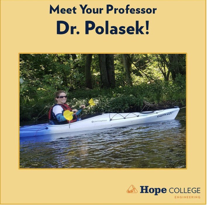 Hope_Engineers's tweet photo. Week 4 is in the books! To celebrate, here’s another #GetToKnowYourProf feature. Today, we’re highlighting Dr. Katie Polasek. She’s our pioneering biomedical professor! #GoHope #TheHopeDifference ⚓️ https://t.co/8H7lqwOdBT