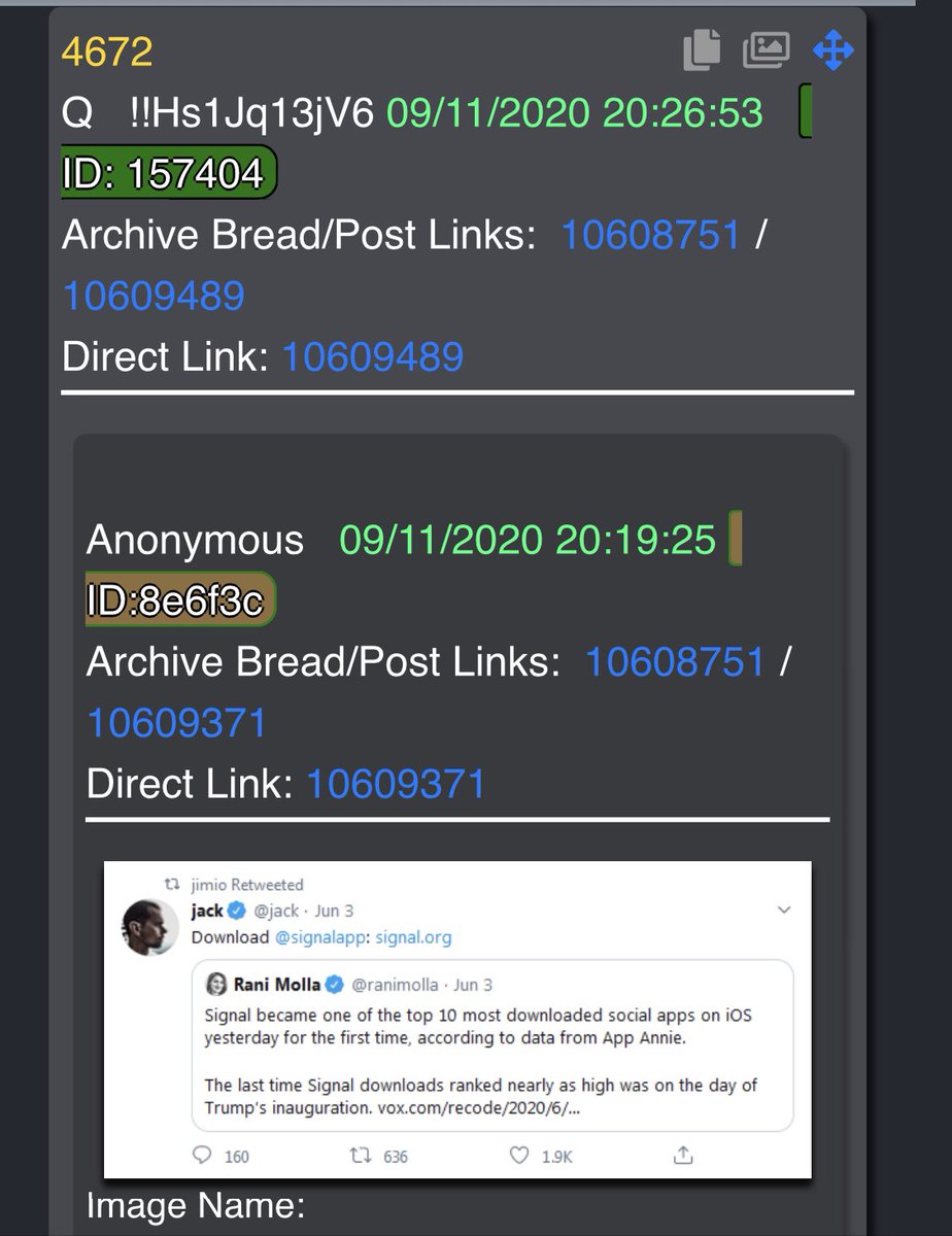 4672- https://www.vox.com/recode/2020/6/3/21278558/protest-apps-signal-citizen-twitter-instagram-george-floydCoordinated?Analyze downloads:pre protests [riots]start - 60 protests [riots]Coincidence?Now think fire(s).Q