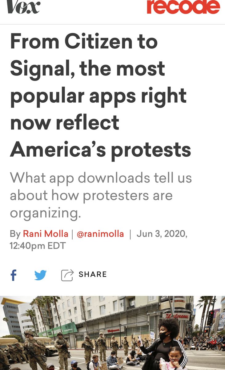 4672- https://www.vox.com/recode/2020/6/3/21278558/protest-apps-signal-citizen-twitter-instagram-george-floydCoordinated?Analyze downloads:pre protests [riots]start - 60 protests [riots]Coincidence?Now think fire(s).Q