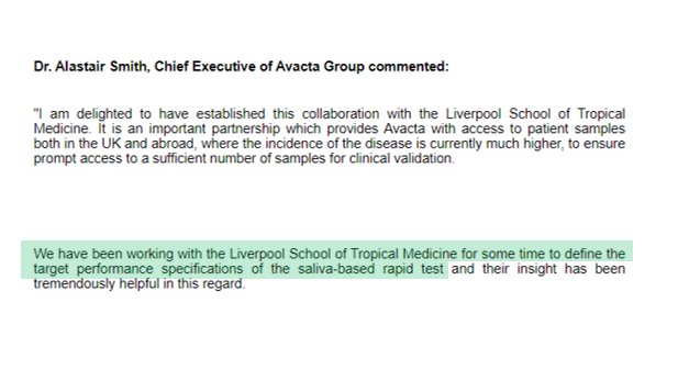  #AVCTOne of the most important aspects which has shone out is the following statement... the final piece to the puzzle IMOI believe identifying the correct samples to use in clinical validation as I have previously discussed above is CRITICAL