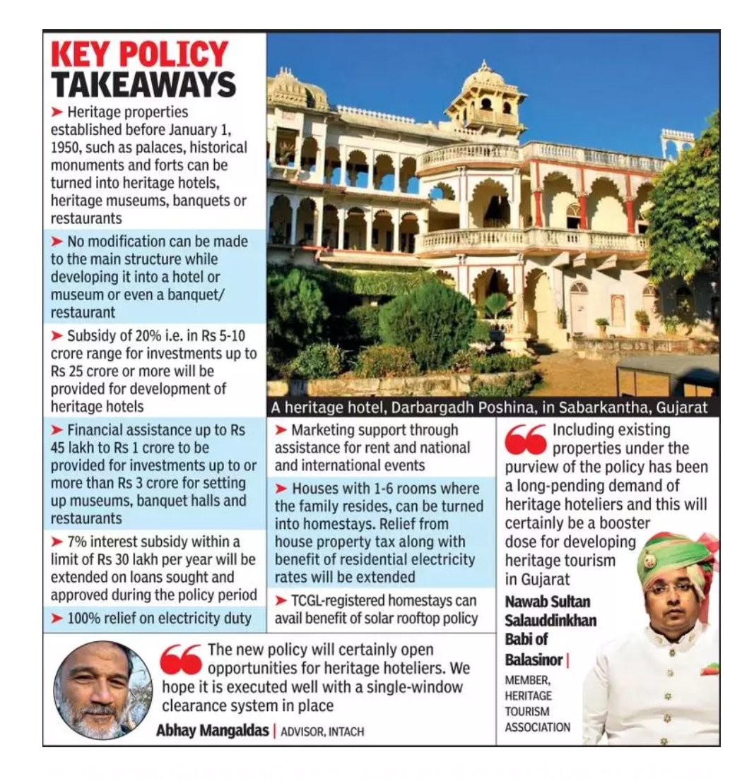 We welcome the Heritage Tourism Policy of Gujarat announced by the CM of Gujarat Shri Vijay Rupani ji ! Big booster dose for the Heritage Sector ! Thank you!