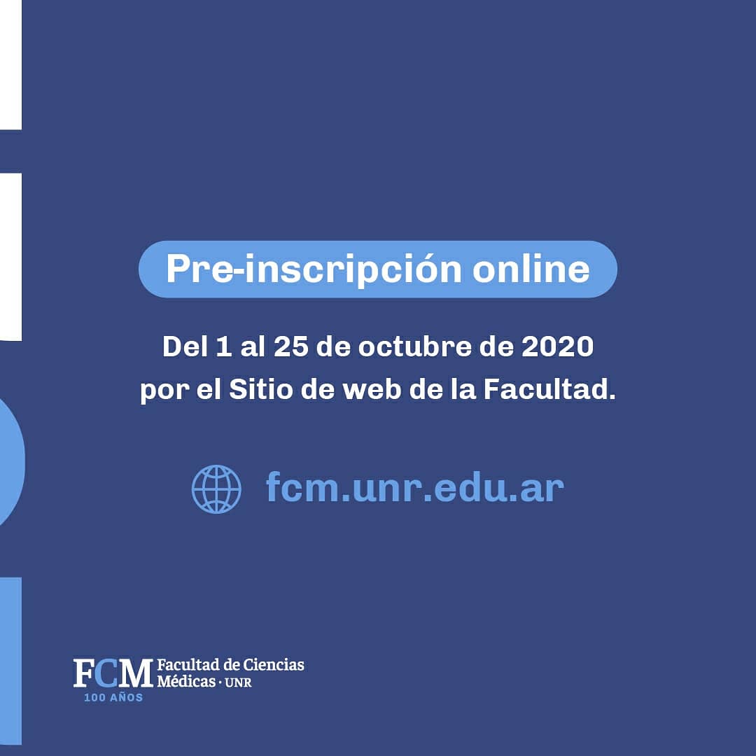 csmedunr's tweet photo. 𝗜𝗡𝗚𝗥𝗘𝗦𝗢 𝟮𝟬𝟮𝟭
🔹 Queremos informarles a los y las Ingresantes 2021 de las 3 carreras de nuestra Facultad, que la pre-inscripción online será desde el 1 al 25 de octubre de 2020, inclusive.
▶️ + 𝗜𝗡𝗙𝗢 𝗘𝗡: https://t.co/wl2gAJ9xVu
#Ingreso2021
#FCMUNR https://t.co/CHtiwGNH87
