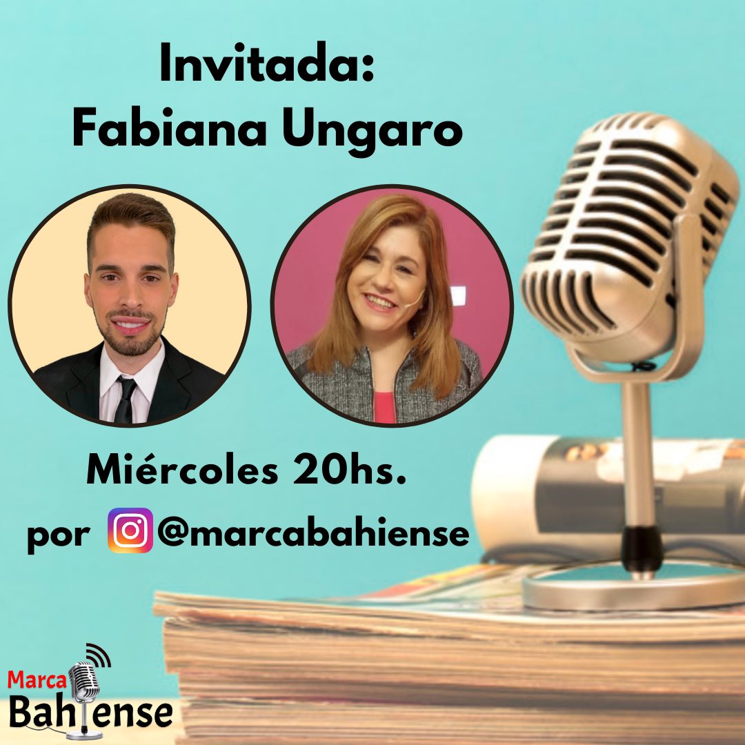 marcabahiense's tweet image. 🎙El próximo miércoles estaremos charlando con Fabiana Ungaro, periodista de @telefebahia. 
👇🏻Dejá en un comentario que pregunta/s le harías. Siempre con respeto🙏🏻